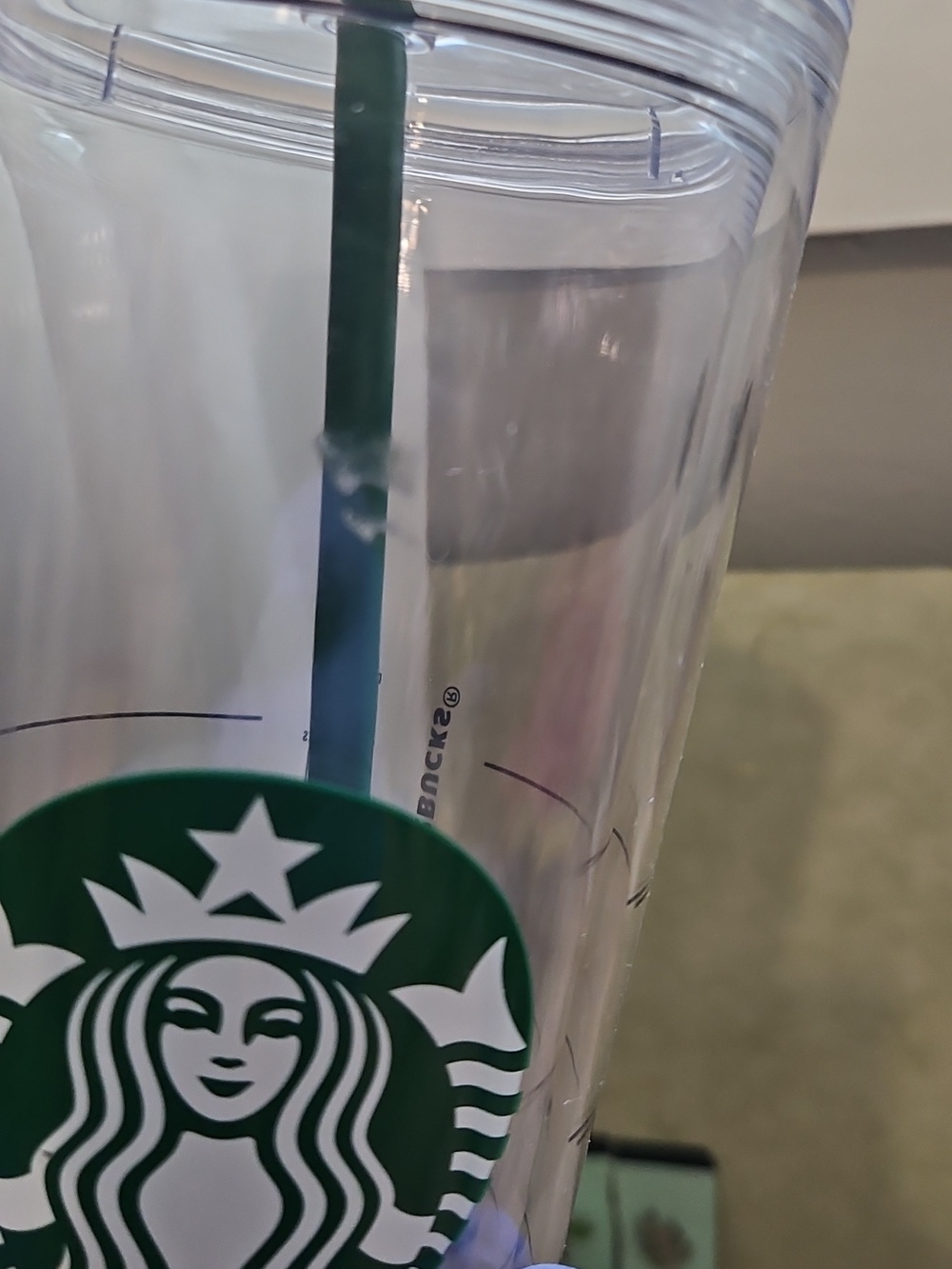 Starbucks Clear Tumbler with Green Logo and Straw + 2 Barista Pins - Picture 3 of 9